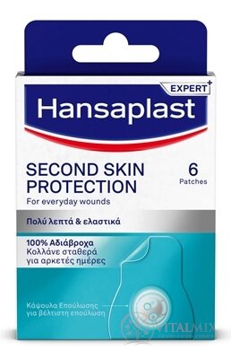 Hansaplast SECOND SKIN PROTECTION hydrokoloidní náplast 72x35 mm 1x6 ks