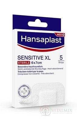 Hansaplast SENSITIVE XL Sterile náplast, 6x7 cm, 1x5 ks