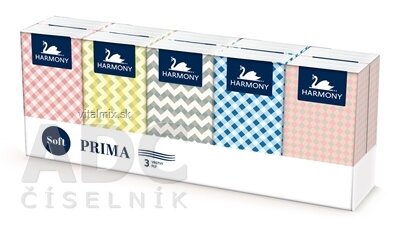 HARMONY PRIMA papírové kapesníky 3-vrstvé, 10x10 ks (100 ks)