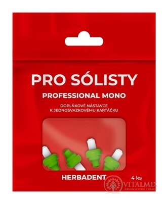 HERBADENT Professional MONO Doplňkové nástavce k jednosvazkovému zubnímu kartáčku 1x4 ks