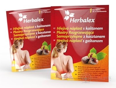Herbalex Hřejivá náplast s kaštanem 1x1 ks