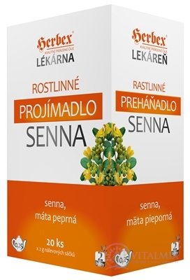 HERBEX Lékárna Rostlinné PŘEHANADLO SENNA bylinná směs (senna a máta) čaj 20x2 g (40 g)