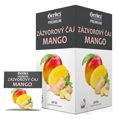 HERBEX Premium ZÁZVOROVÝ ČAJ MANGO bylinně - ovocný čaj 20x2 g (40 g)