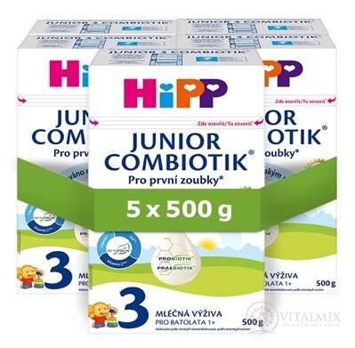 HiPP 3 JUNIOR COMBIOTIK (inov.2025) mléčná výživa pro batolata (od 1 roku) 5x500 g