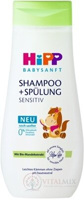 HiPP BABYSANFT Dětský ŠAMPON s kondicionérem sensitiv, na vlasy (inov. 2022) 1x200 ml