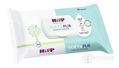 HiPP BABYSANFT SOFT &amp; PUR Čistící vlhčené ubrousky 1x48 ks