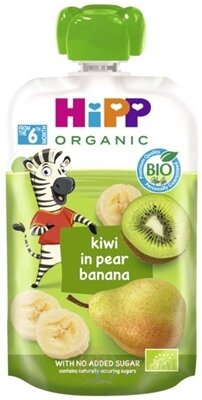 HiPP BIO 100% Ovoce Hruška Banán Kiwi kapsička (od ukonč. 5.měsíce) ovocný příkrm 1x100 g
