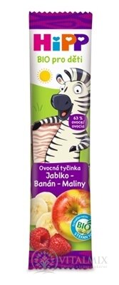 HiPP BIO Ovocná tyčinka Banán-Jablko-Maliny oplatka pro děti (inov.2023) 1x23 g