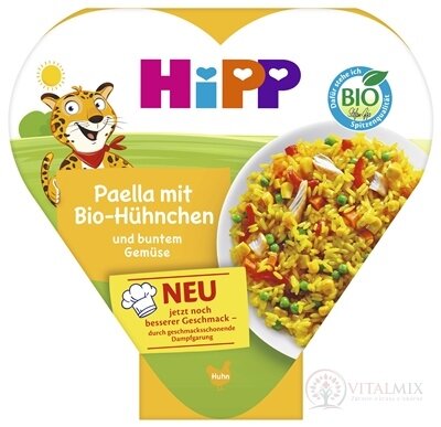 HiPP BIO Paella se zeleninou a kuřecím masem Neu zeleninově-masový příkrm v misce (od 1. roku)(inov. 2025) 1x250 g