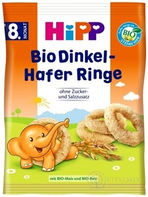 HiPP BIO Špaldové-ovesné prstýnky obilný příkrm (od ukonč. 7. měsíce) 1x30 g