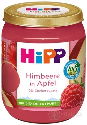 HiPP Příkrm BIO Jablko a maliny ovocný (od ukonč. 4.-6.měsíce) 1x160 g