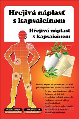 HŘEJIVA Náplast s kapsaicinem 12x18 cm, masážní, 1x1 ks