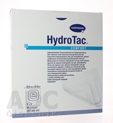 HydroTac Comfort - krytí na rány pěnové Hydropol. impregnované gelem, samolepicí (12,5x12,5 cm) 1x10 ks