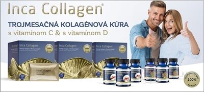 Inca Collagen Tříměsíční kolagenová kúra+vit.C&amp;D Collagen prášek 3x30 sáčků + Vit.D3 3x30 cps + Vit.C 3x30 tbl, 1x1 set