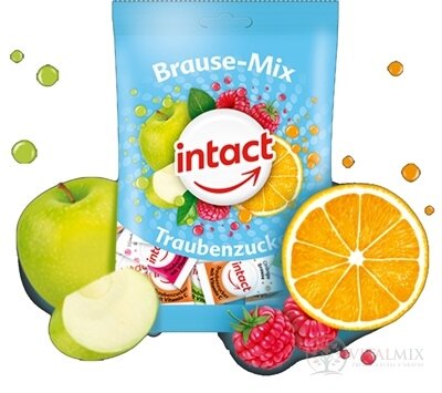 INTACT HROZNOVÝ CUKR Brause Mix šumivé pastilky (sáček), s vitamínem C, 1x75 g
