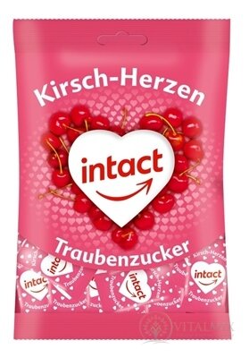 INTACT HROZNOVÝ CUKR Třešňová srdíčka pastilky (sáček) 1x75 g