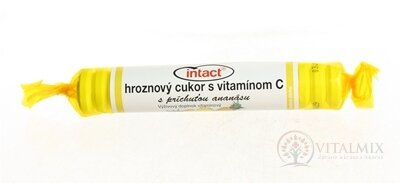 INTACT HROZNOVÝ CUKR s vitamínem C s příchutí ananasu (pastilky v roli) 1x40g