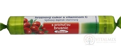 INTACT HROZNOVÝ CUKR s vitamínem C s příchutí brusinek (pastilky v roli) 1x40g