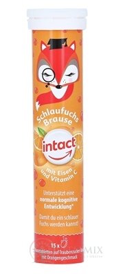INTACT Chytrá liška Hroznový cukr, železo a vit.C šumivé tablety s pomerančovou příchutí 1x15 ks