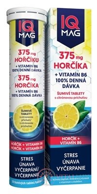 Naturprodukt IQ MAG Hořčík 375 mg + Vitamin B6 šumivé tablety 1x20 ks