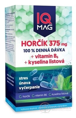 IQ MAG HOŘČÍK 375 mg+Vitamin B6+Kyselina listová cps 1x60 ks