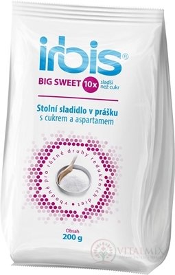 Irbis BIG SWEET stolní sladidlo v prášku s cukrem a aspartamem 1x200 g