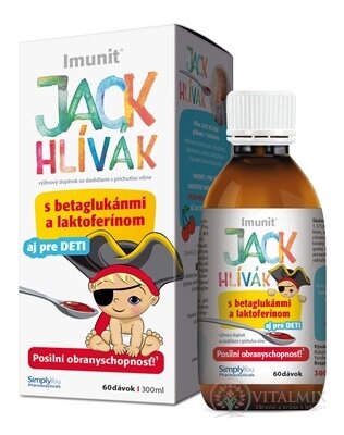 HLÍVA JACK Hlivák SIRUP glukany, laktoferin-Imunit sirup pro děti (60 dávek) 1x300 ml