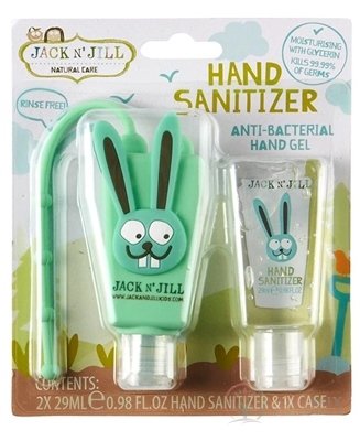 JACK N&#39;JILL Antibakteriální gel na ruce pro děti s pouzdrem zajko 2x29 ml