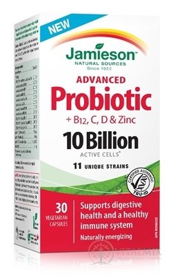 JAMIESON ADVANCED PROBIOTIC 10 MILIARD cps (+ vitaminy B12, C, D a zinek) 1x30 ks