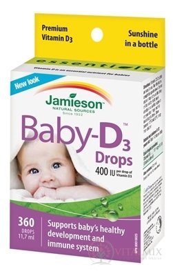 JAMIESON BABY-D3 VITAMIN D3 400 IU KAPKY 1x11,7 ml