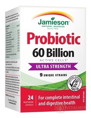 JAMIESON PROBIOTIC 60 BILLION ULTRA STRENGTH cps směs bakteriálních kultur - 9 kmenů 1x24 ks