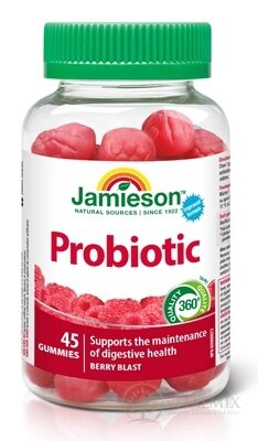 JAMIESON PROBIOTIC GUMMIES ŽELATINOVÉ PASTILKY s malinovou příchutí 1x45 ks
