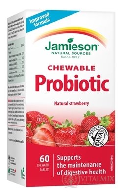 JAMIESON PROBIOTIC TABLETY cucavé s jahodovou příchutí 1x60 ks