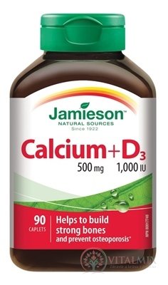 JAMIESON VÁPNÍK S vitamínem D3 tbl (500 MG / 1000 IU) 1x90 ks