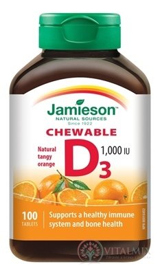 JAMIESON VITAMIN D3 1000 IU POMERANČ tbl na cucání 1x100 ks