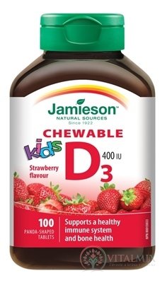JAMIESON VITAMIN D3 KIDS 400 IU jahoda tbl na cucání 1x100 ks