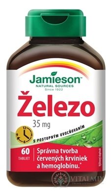 JAMIESON ŽELEZO 35 mg S POSTUPNÝM UVOLŇOVÁNÍM tbl 1x60 ks