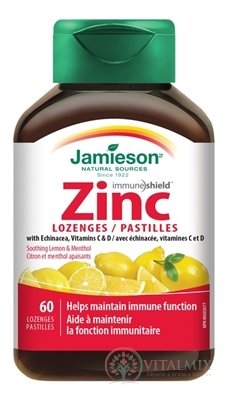 JAMIESON ZINEK LOZENGES S VITAMÍNY C a D3 pastilky s příchutí citronu 1x60 ks
