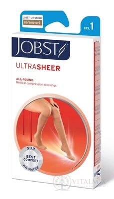 JOBST ULTRA SHEER kompresivní lýtkové punčochy I.KT, s otevřenou špičkou, karamelové, vel. S III., 1x1 pár