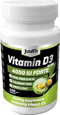 JutaVit Vitamin D3 4000 IU (100 μg) Forte Oliva měkké tobolky 1x100 ks