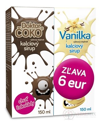 Kalciový sirup Promo Doktor Čoko + Vanilka - VULM (sleva 6 eur) 2x150 ml