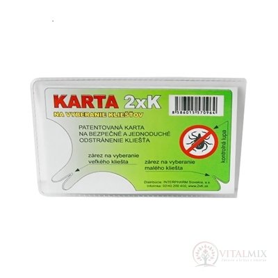 KARTA 2xK NA vytažených klíšťat 1x1 ks