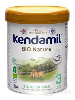 KENDAMIL 3 Organic, BIO Nature batolecí mléko, s DHA (12 - 36 měsíců) 1x800 g