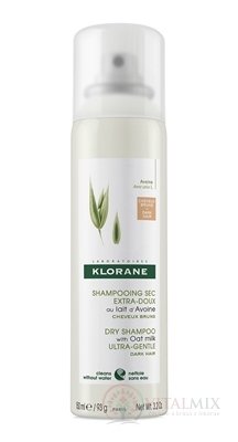 KLORANE Shampooing SEC Lait d'Avoine Bruns suchý šampon s ovesným mlékem, tmavé vlasy (inov.2019) 1x150 ml