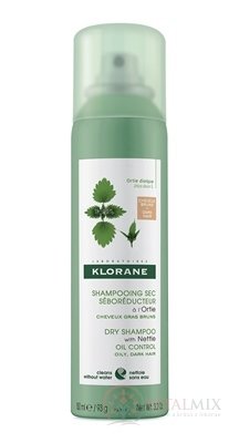 KLORANE Shampooing SEC Šebor. à l'ortel Bruns suchý šampon, seboregulačný s kopřivou, tmavé a mastné vlasy (inov.2019) 1x150 ml