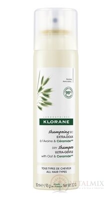 KLORANE SUCHÝ ŠAMPON s ovesným mlékem a ceramidy velmi jemný, všechny typy vlasů 1x150 ml