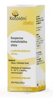 Koloidní zlato 10 ppm suspenze, kosmetický přípravek, 1x100 ml