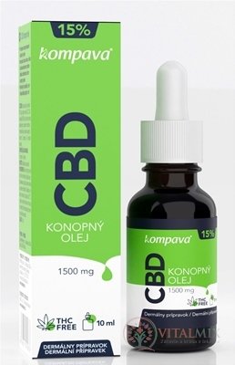 Kompava CBD Konopný olej 15% dermální přípravek 1x10 ml