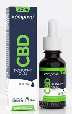 Kompava CBD Konopný olej 30% dermální přípravek 1x10 ml