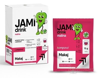 Kompava JAMI drink Malina nutriční nápoj v prášku, kapsy 1x10 ks